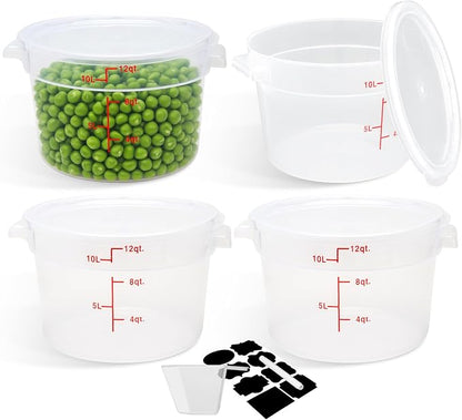 4 Pack Round Food Storage Containers by BIEAMA