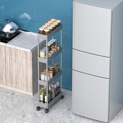 Sooyee 4 Tier Slim Storage Cart, Rolling Storage Cart, Narrow Shelf, Bathroom - Image 4