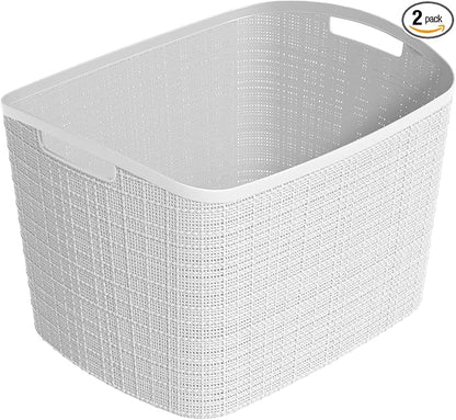 Curver Set of 2 XL 30.5L Jute Decorative Plastic Organization and Storage by Curver