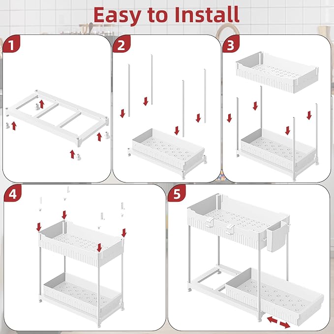 Sevenblue 4-Pack 2-Tier Under Sink Organizer - Image 9