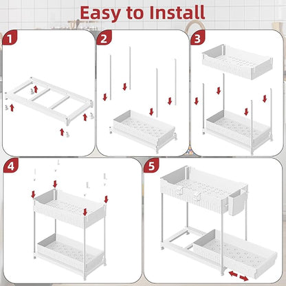 Sevenblue 4-Pack 2-Tier Under Sink Organizer - Image 9