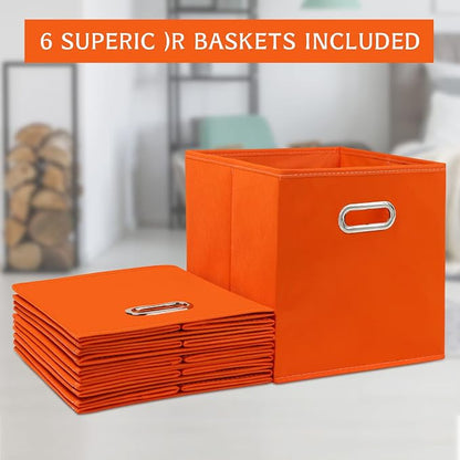 Black Fabric Cubby Storage Bins, Cube Organizer Bin Foldable Storage Boxes - Image 5