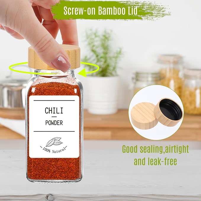 24 Pack 6 oz Glass Spice Jars - Image 2