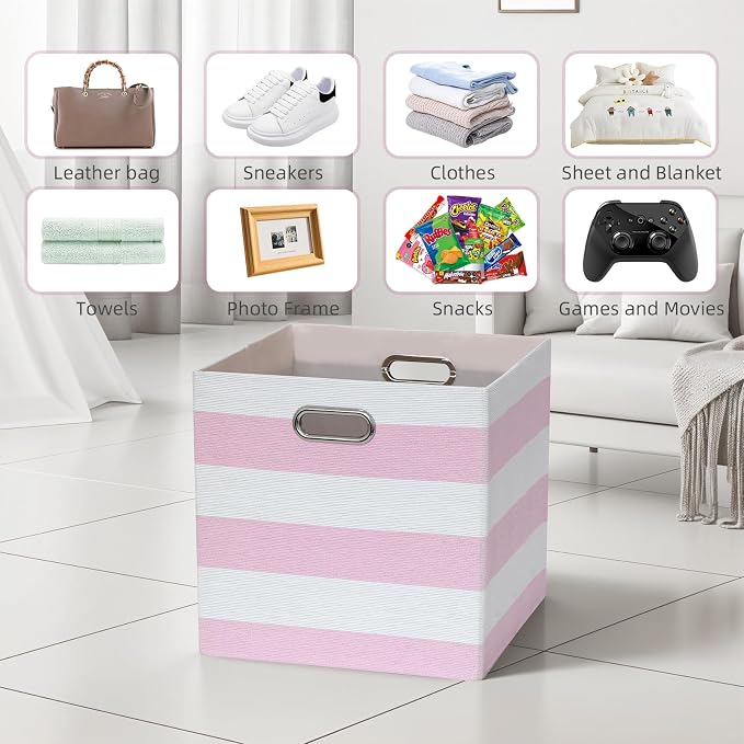 11x11 Cube Storage Bins, Collapsible Fabric Storage Cubes, Cubby Storage - Image 5