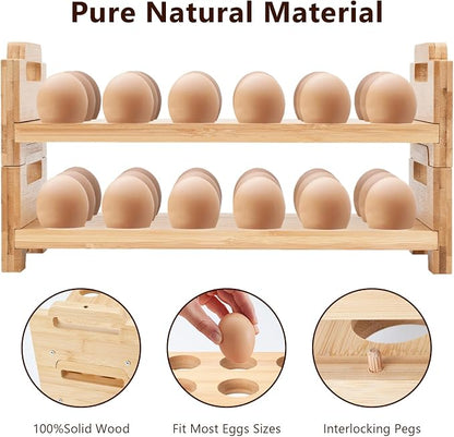 2-Tier Wooden Egg Holder - Image 2