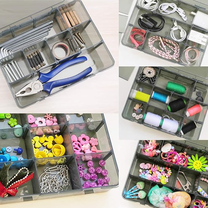 2 Pack Plastic Storage Organizer Box, Storage Container, Jewelry Organizer - Image 4