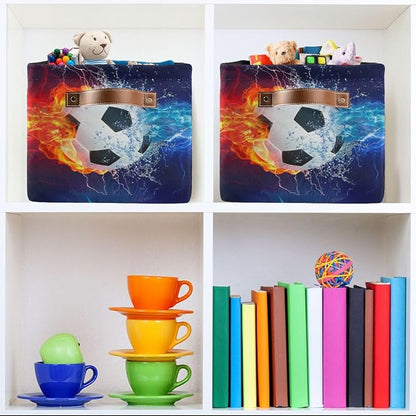 ZAZYXTJ Soccer Storage Basket for Shelves Open Storage Bin 2Pack | Foldable - Image 6