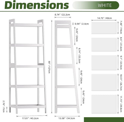 Bookshelf, 5 Tier Ladder Bookcase - Image 3