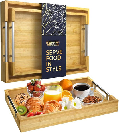 Decorative Bamboo Serving Trays by Comfify