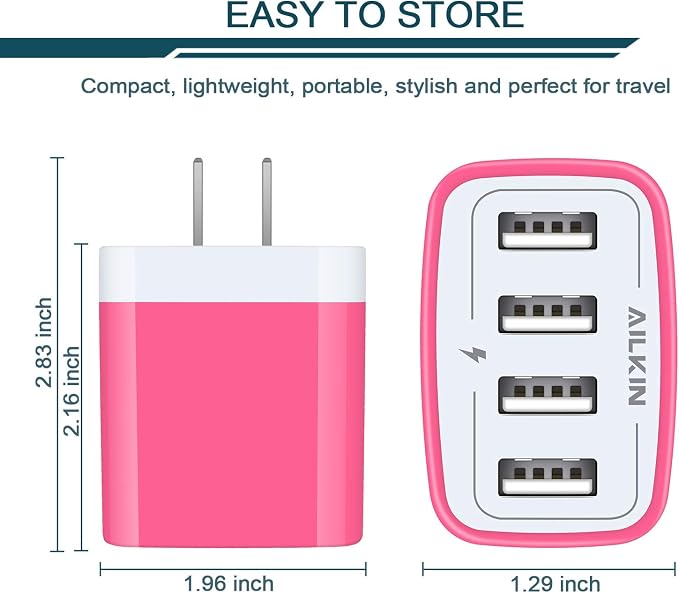 Wall Charger, USB Charger Adapter, 4.8A 4Multi Port Fast Charging Station | - Image 2