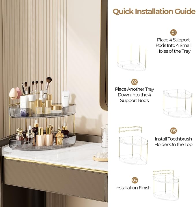 FELIZHOUSE 2-Tier Makeup Organizer - Image 3