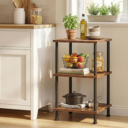 HOOBRO 3-Tier Corner Shelf Stand, Corner Square Rack Display Shelf, Tall - Image 5