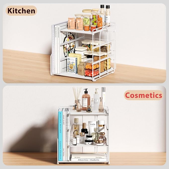 White Desk Organizer and Accessories, 4-Tier Paper Organizer - Image 4