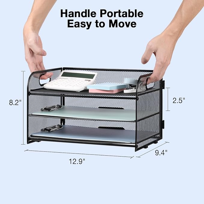 3-Tier Letter Tray Paper Organizer - Image 4