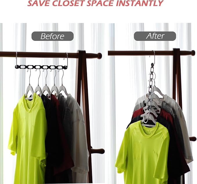 Space Saving Hangers for Clothes, 10 Pack Hanger Organizer Space Saver - Image 4