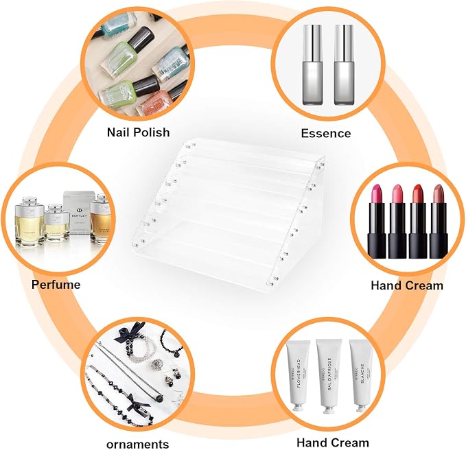 BTremary Clear Nail Polish Paint Organizer Holder Rack Shelf 6 Tier Acrylic - Image 4