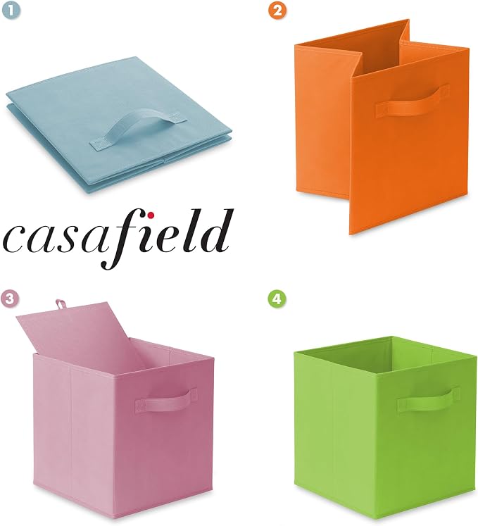 Casafield Set of 6 Collapsible Fabric Cube Storage Bins, Cubby Organizers & More - Image 6
