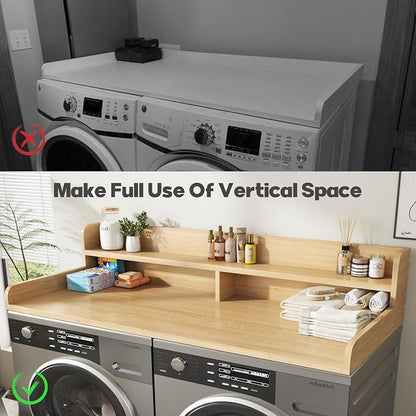 2-Tier Washer and Dryer Countertop, 2.75" H Guard, Large Space Laundry Topper - Image 7