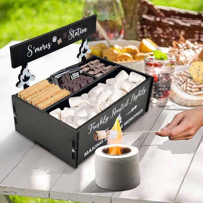 S'mores Bar Station Wooden S'mores Caddy Holder - Image 6