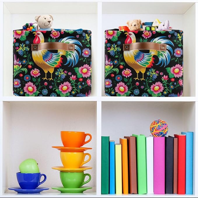 Traditional Chicken Foldable Storage Basket - Image 6