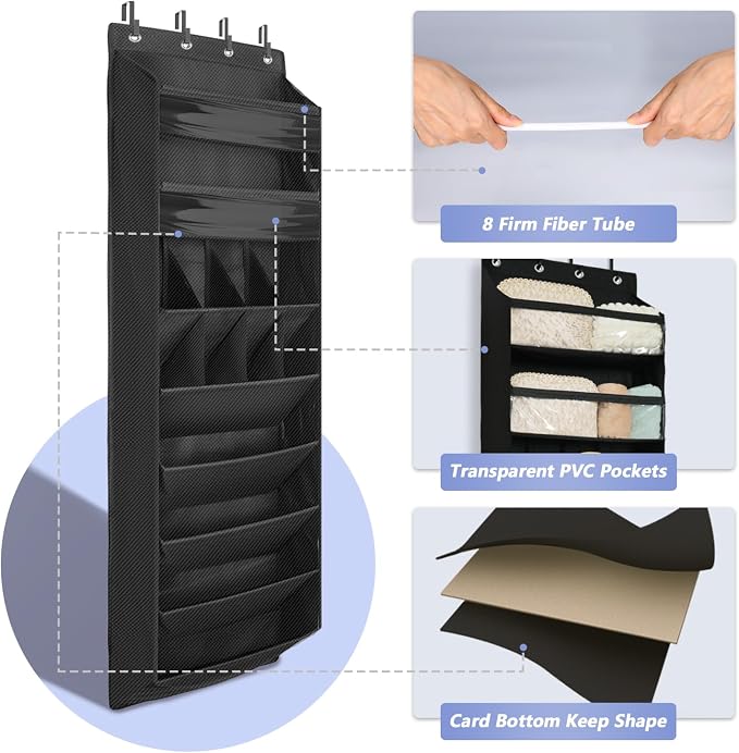 FENTEC 1 Pack 8 Shelves Over The Door Shoe Organizer, Shoe Rack - Image 3