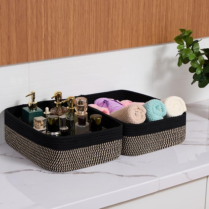 Large Shallow Organizing Baskets 15x11x5.1 Inches - Image 6