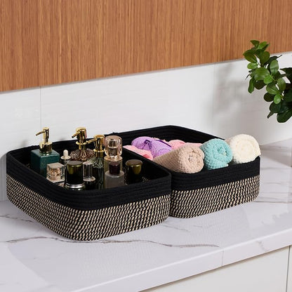 Large Shallow Organizing Baskets 15x11x5.1 Inches - Image 6