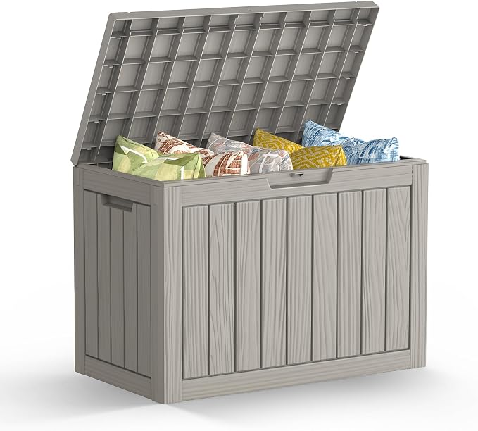 Mars Villa 45 Gallon Outdoor Storage Box, Resin Deck Box Waterproof, Storage by MarsVilla