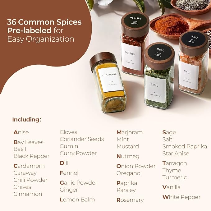 ComSaf 24Pcs Glass Spice Jars - Image 8