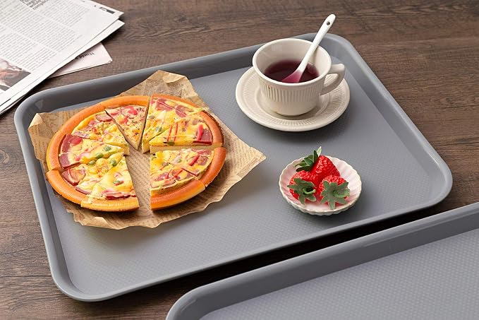 Eslite Rectangular Plastic Serving Trays, Fast Food Serving Cafeteria Trays - Image 6