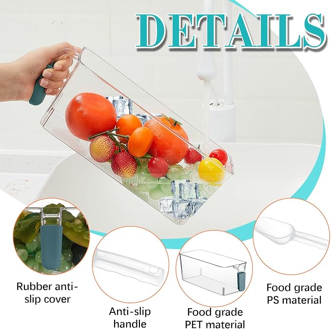 Havawish Ice Storage Bin and Flexible Scoop Set Plastic Freezer Bin - Image 3