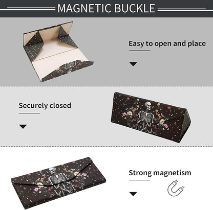 Foldable Glasses Case, Magnetic PU Leahter Sunglasses Case, Cute Hard Shell - Image 6