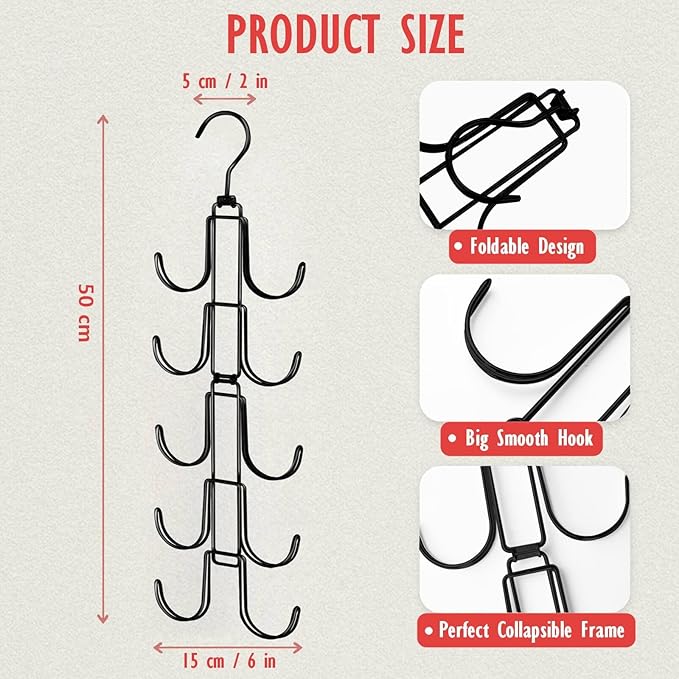 Hat Organizer for Closet, Collapsible Caps Rack - Image 2