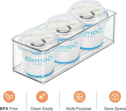 4 PACK Freezer Organizer Bins Clear Stackable Storage Bins - Image 4