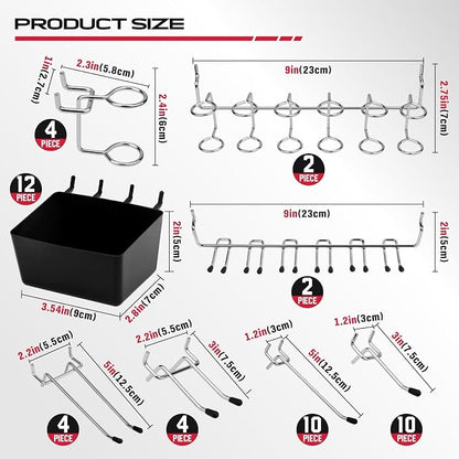 300-Piece Pegboard Hook Set, Pegboard Organizer Accessories - Image 4