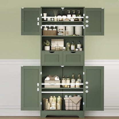 TEENFON 57.8" H Tall Bathroom Storage Cabinet - Image 9