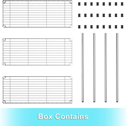 Auslar 3-Shelf Storage Wire Shelves Heavy Duty 3 Tiers Standing Shelving Units - Image 7