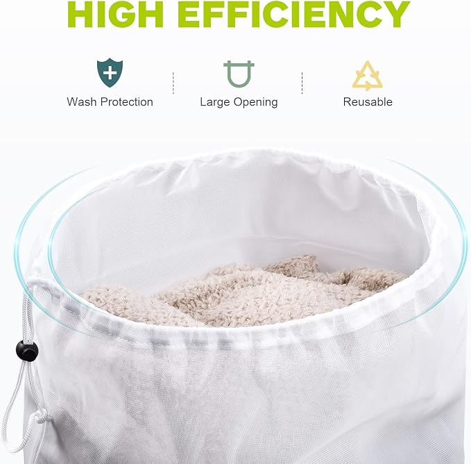 OTraki 2 Pack Mesh Laundry Bag 20x24 Inch Heavy Duty Laundry Fine Mesh Bags - Image 5