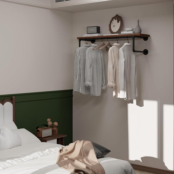 Clothes Rack 36in, Wall Mounted Garment Racks - Image 3