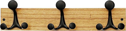SKOLOO 17-Inch Light Brown Wood Coat Rack Wall Mount by SKOLOO