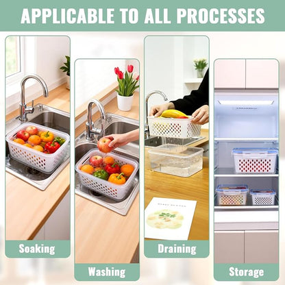 3 PCS Fruit Storage Containers for Fridge Food Berry Storage Container Set - Image 5