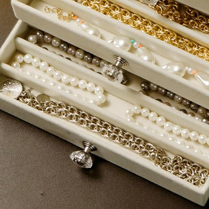 SPAKOWN Necklace Organizer Box, Velvet Necklace Box Holder Tray - Image 3