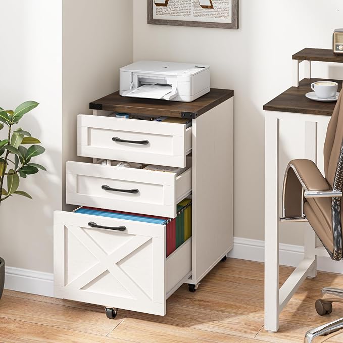 Halitaa Farmhouse 3 Drawer Small File Cabinet - Image 8