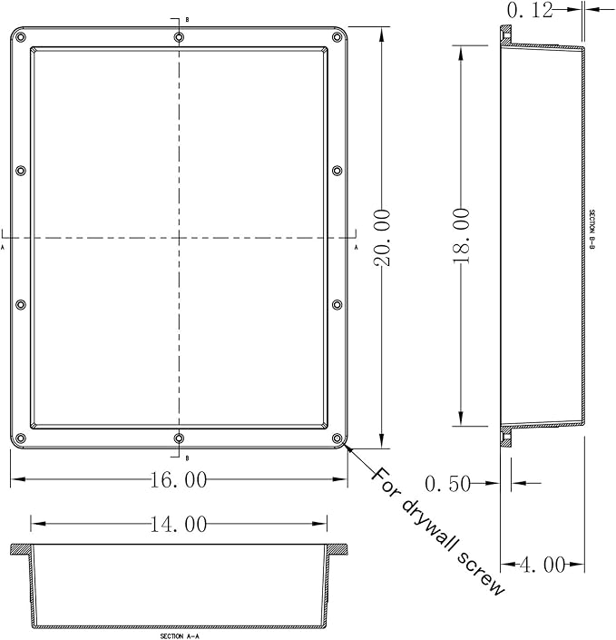 Ready For Tile Waterproof Leak Proof 16" x 20" Bathroom Recessed Shower Niche - Image 2