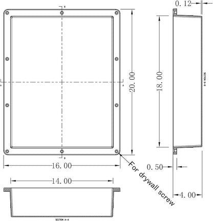 Ready For Tile Waterproof Leak Proof 16" x 20" Bathroom Recessed Shower Niche - Image 2