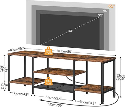 HOOBRO TV Stand with Power Outlets to 65 Inches, TV Console Table with Open - Image 2
