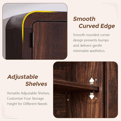 Over the Toilet Storage Cabinet, 69.69" Curved Bathroom Storage Organizer - Image 5