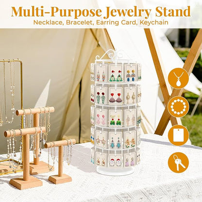 EsLuker.ly Earring Holder Organizer Rotating Display Tree Stand, Adjustable - Image 7