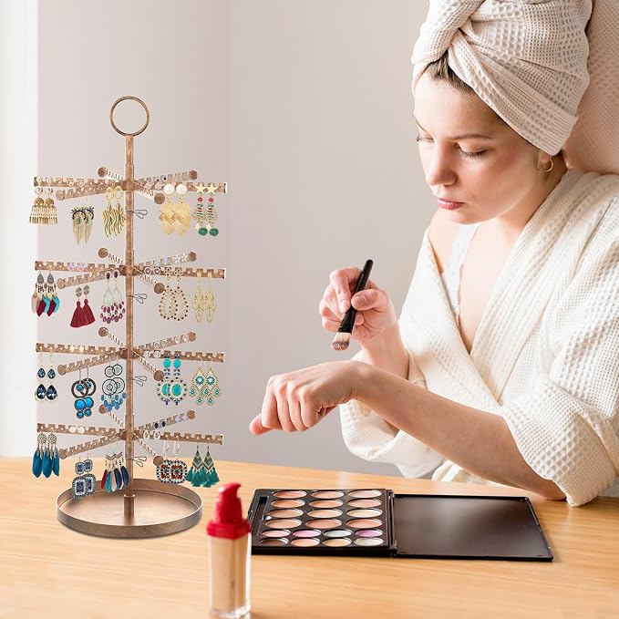 MODOWEY Rotating Earring Holder Organizer Tree Adjustable Display - Image 6