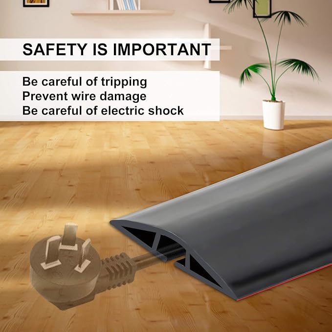 10Ft Floor Cord Cover Silicone Cable Protector Easy to Install Wire Organizer - Image 6
